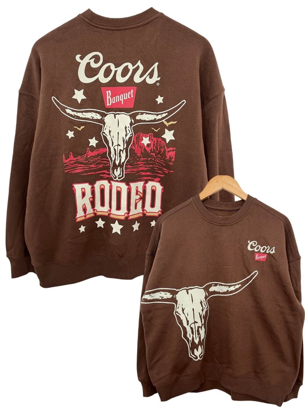 NWOT Coors Banquet Rodeo Women’s Sweatshirt Medium NWT Steer Skull